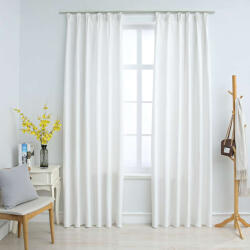 vidaXL 2 db törtfehér sötétítőfüggöny kampókkal 140 x 175 cm (134485) - valora