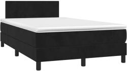 vidaXL fekete bársony rugós és LED-es ágy matraccal 120x190 cm (3270143)