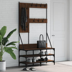 vidaXL barna tölgyszínű ruhafogas cipőpolccal 100x40x184 cm (837856)
