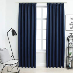 vidaXL 2 db kék sötétítőfüggöny kampókkal 140 x 245 cm (134456) - valora