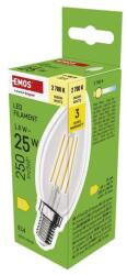 EMOS ZF3D02 E14/1, 8 W (25 W)/250 lm/meleg fehér filament gyertya LED izzó (ZF3D02) - oneclick