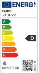 EMOS ZF3D22 E14/3, 4 W (40 W)/470 lm/meleg fehér filament gyertya LED izzó (ZF3D22) - oneclick