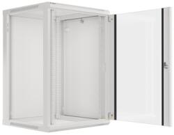 Lanberg 19 fali rack szekrény 18U/600X600 lapraszerelt, szürke V2 (WF01-6618-10S)