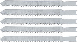 VERTO Dekopírfűrészlap készlet, U-befogó, CV, 6TPI, 75/100mm, fa-műanyag-rétegelt lemez, 5db (64H105)