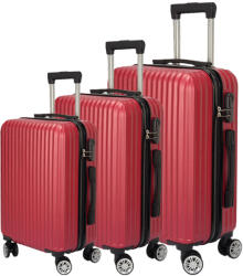 Dollcini Dollcini, Világjáró Bőrönd 3db set, 28"24"20", Több színben - Borvörös - 80 × 50 × 35 cm (528294_D_3db)