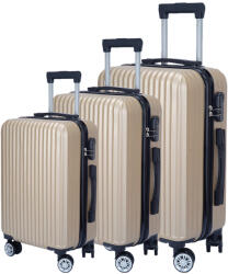 Dollcini Dollcini, Világjáró Bőrönd 3db set, 28"24"20", Több színben - arany - 80 × 50 × 35 cm (528297_D_3db)