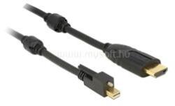 Delock Kábel mini Displayport 1.2-dugós csatlakozó csavarral > HDMI-csatlakozódugó 4K aktív fekete5m (DL83732) (DL83732)