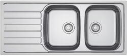 Franke Chiuveta inox Franke SKX 621 ST, dreptunghiulara, 2 cuva si picurator pe partea stanga, 116x50x14 cm, adancime cuva 14 cm, Inox lucios, 101.0712. 333 (101.0712.333) Chiuveta