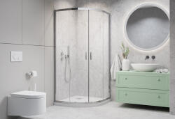 H2O Zuhanykabin, H2O Comfort E íves aszimmetrikus 100x80x190 - mozaikkeramia