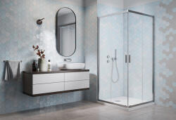 H2O Zuhanykabin, H2O Comfort D szögletes aszimmetrikus 100x80x190 - mozaikkeramia