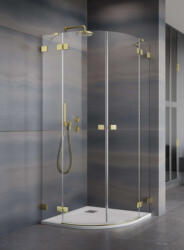 Radaway Zuhanykabin, Radaway Essenza Pro Brushed Gold PDD íves szálcsiszolt arany zuhanykabin 90x100 átlá - mozaikkeramia