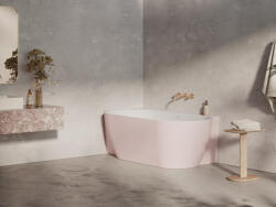 RAVAK Kád, Ravak Vana Freedom Corner II Tec 175x86 bal, Alabaster Pink/fehér, fehér túlfolyóval CC91600000 - mozaikkeramia