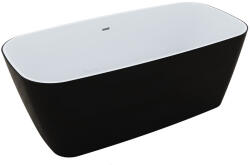 M-Acryl Kád, M-Acryl Jasmine szabadonálló kád 151x72 cm, fekete/fehér - mozaikkeramia