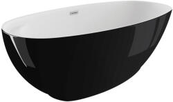 M-Acryl Kád, M-Acryl Zen szabadon álló kád 165x75 cm fényes fekete/fehér