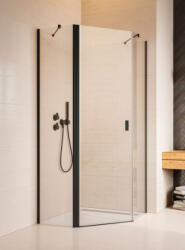 Radaway Zuhanykabin, Radaway Nes Black PTJ fekete 80x90B átlátszó, balos, ajtó a rövidebb oldalon - mozaikkeramia