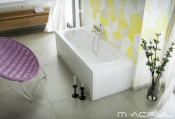 M-Acryl Hidromasszázs kád, M-Acryl Klara 180x80, Activ 4+4+4 pneumatikus vezérléssel - mozaikkeramia