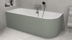 SAPHO Kád, Sapho Polysan Viva L Monolith aszimmetrikus kád 170x75 fehér/verde 70119M. 44 - mozaikkeramia