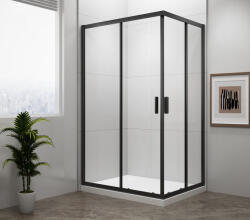 SAPHO Zuhanykabin, Sapho Polysan Easy Line black szögletes zuhanykabin, matt fekete 90x80 EL5315B - mozaikkeramia