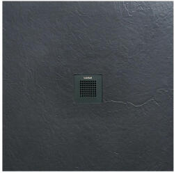 AREZZO design Zuhanytálca, AREZZO design SOLIDSoft zuhanytálca 100x100 cm, FEKETE, színazonos lefolyóval (2 dob - mozaikkeramia