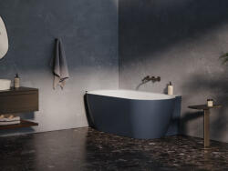 RAVAK Kád, Ravak Vana Freedom Corner II Tec 175x86 bal, Deepsea Blue/fehér, fehér túlfolyóval CC91400000 - mozaikkeramia