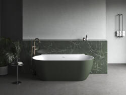 RAVAK Kád, Ravak Vana Freedom Wall II Tec 170x87, Grey Green/fehér, fehér túlfolyóval CC71200000 - mozaikkeramia