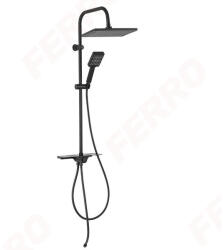 FERRO Zuhanyszett, Ferro KANTO NP94VL-BL VerdeLine zuhanyszett esőztető fejzuhannyal, fekete - mozaikkeramia