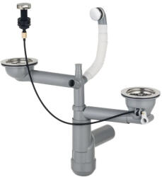 Deante Mosogató szifon, Deante Space-Saver Lux gránit mosogatókhoz, 1, 5-2 medencés, Space-Saver ZXY_9918