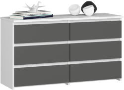 AKORD CL100 Modern 6-Fiókos Komód Laminált Fehér-Szürke