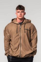 NEBBIA Washed-off Zip Up Hoodie GYM BRO 362 - light brown (L) - NEBBIA