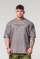 NEBBIA Washed-off Oversized Heavyweight Cotton T-shirt NO SHORTCUTS 369 - light grey (XL) - NEBBIA