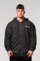 NEBBIA Washed-off Zip Up Hoodie GYM BRO 362 - black (XL) - NEBBIA