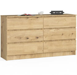 AKORD CLP Artisan Tölgy 6-Fiókos Komód - fizz - 54 845 Ft