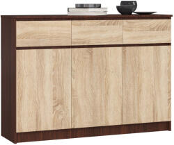 AKORD CLP K140 Komód Wenge/Sonoma Tölgy 3 Ajtós 3 Fiókos