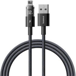 Baseus Cablu de Date cu Afisaj Digital, USB la Lightning, 2.4A, 1m - Baseus Display 2 (P10382700121-00) - Cosmic Black (P10382700121-00) - vexio