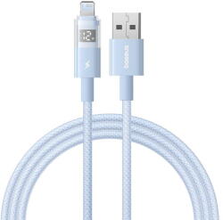 Baseus Cablu de Date cu Afisaj Digital, USB la Lightning, 2.4A, 1m - Baseus Display 2 (P10382700311-00) - Galaxy Blue (P10382700311-00)