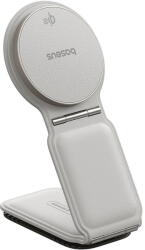 Baseus Suport Auto pentru telefon, Wireless, 15W, Magnetic, pentru Panoul de Bord - Baseus PrimeTrip C02 (C40169003211-00) - Moon White (C40169003211-00) - vexio