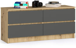 AKORD CLP Artisan Tölgy Komód 4 Fiókos Szürke Matt - fizz - 51 163 Ft