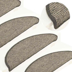vidaXL 15 db bézs-szürke öntapadó lépcsőszőnyeg 56x17x3 cm (VD326894)