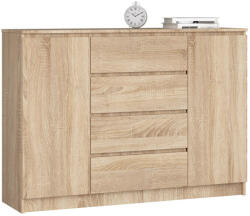 AKORD CLP K140 Komód Laminált Sonoma Tölgy 4 Fiókos