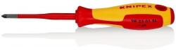 KNIPEX Отвертка PZ 1 Slim, VDE 1000V жълто-червена ръкохватка 187мм, Knipex (K982501SL) - xmall