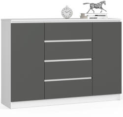 AKORD CLP Modern Komód Laminált Fehér-Szürke Matt