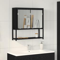 vidaXL Шкаф с огледало Черния дъб 60 x 16 x 60 см Инженерна дървесина (862225)