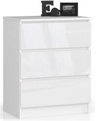 AKORD CLP K60 Magasfényű Fehér Fiókos Komód - fizz - 55 539 Ft