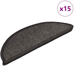 vidaXL 15 db szizál hatású antracitszürke lépcsőszőnyeg 56x17x3 cm (VD326861)