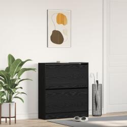 vidaXL Шкаф за обувки 80 x 21 x 87, 5 cm Инженерна дървесина Черния дъб (862216)