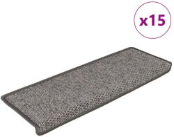 vidaXL 15 db szizál hatású szürke-bézs lépcsőszőnyeg 65x21x4 cm (VD326884)
