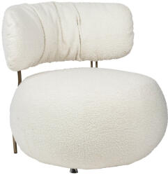 King Home Low Teddy Fotel Fehér Plüss Kényelmes