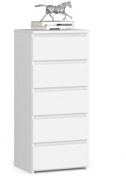AKORD CL5 Keskeny Fiókos Komód Laminált Fehér Matt
