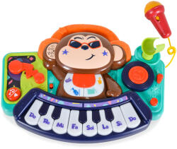 HOLA Zenélő Műanyag Játék, Hangeffektekkel, Mikrofonnal - Dj Monkey