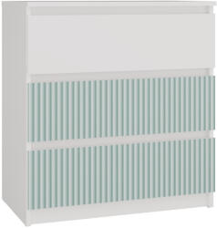 Nidilio MIX M3 ARTEO Komód - 70 x 75 x 40 cm, Fehér/Mentazöld